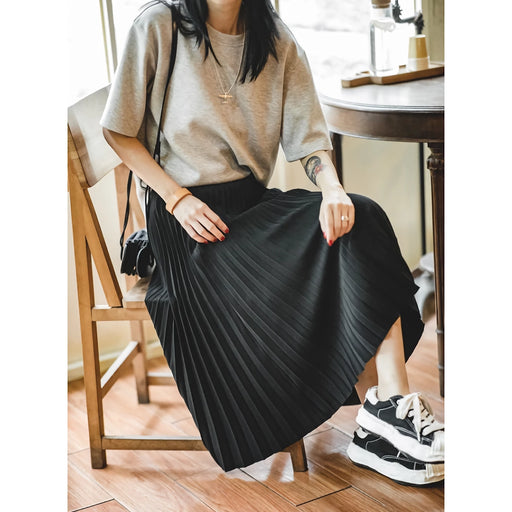 high waist pleated a-line skirt, view 2 - MRSLM