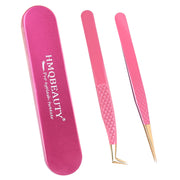 stainless steel eyelash tweezers set, view 6 - MRSLM