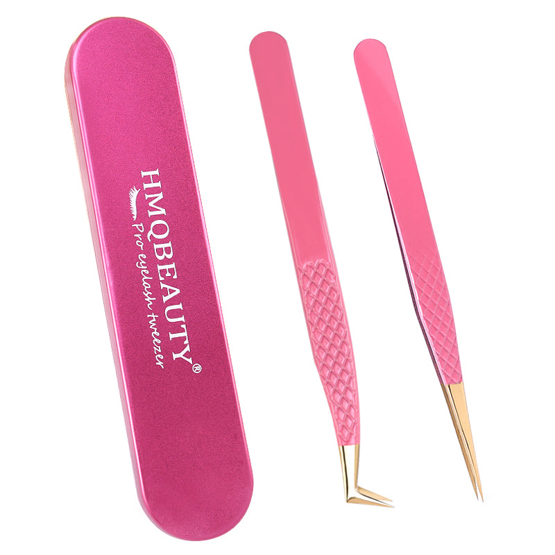 stainless steel eyelash tweezers set, view 6 - MRSLM