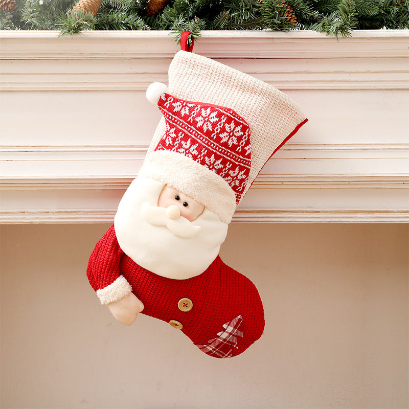 Large knitted Christmas stocking, view 4 - MRSLM