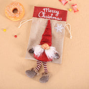 Christmas gnome burlap gift bag, view 6 - MRSLM