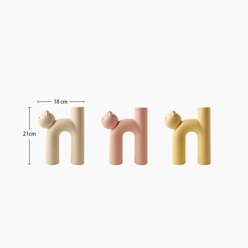 cathead ceramic tube vase, view 10 - MRSLM