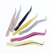 stainless steel eyelash tweezers, view 9 - MRSLM