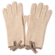 women's cashmere gloves with bow, view 2 - MRSLM