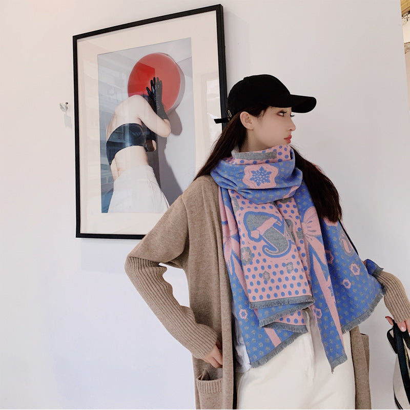 warm thick imitation cashmere scarf, view 6 - MRSLM