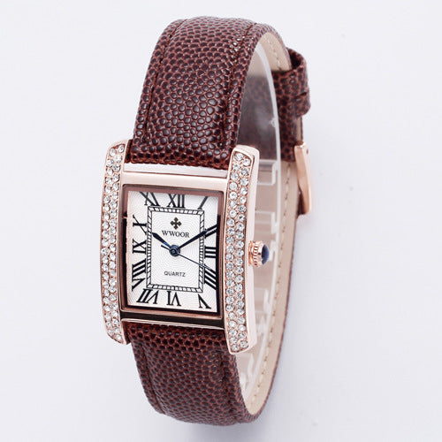 ladies square quartz watch, view 8 - MRSLM