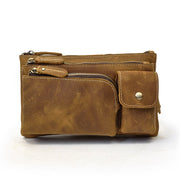 men's cowhide waist crossbody bag, view 10 - MRSLM