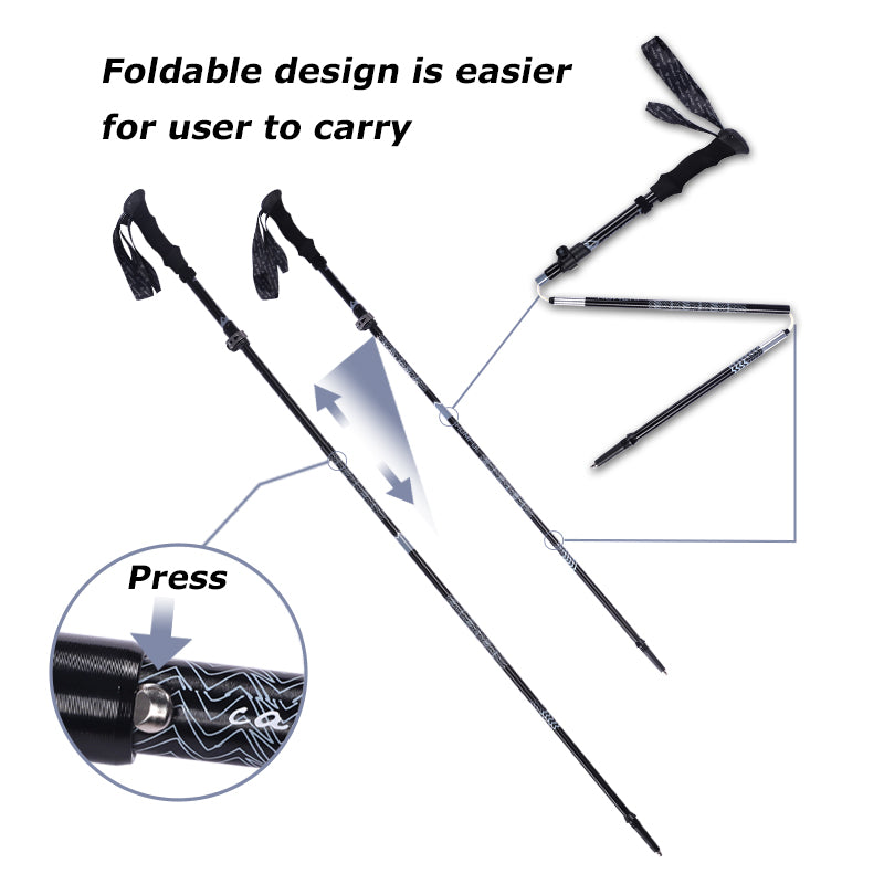 ultra-light telescopic trekking poles, view 5 - MRSLM