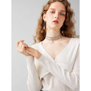 v-neck pullover sweater, view 8 - MRSLM