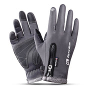 Fleece touchscreen winter gloves with zipper - MRSLM