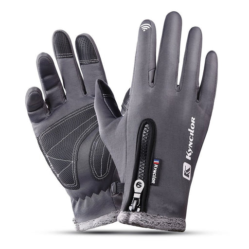 Fleece touchscreen winter gloves with zipper - MRSLM