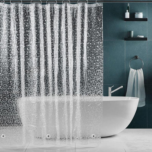 cobblestone geometric waterproof shower curtain - MRSLM