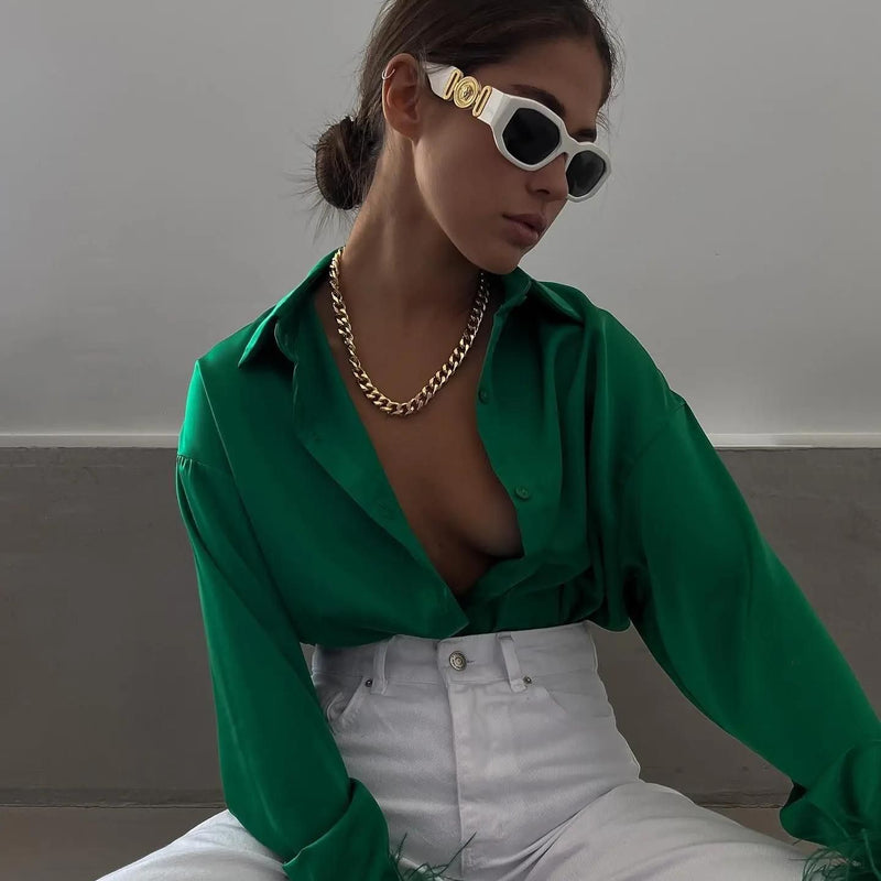 feather cuff blouse, view 2 - MRSLM