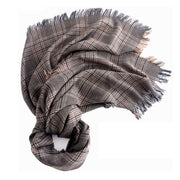 oversized wool plaid scarf, view 11 - MRSLM