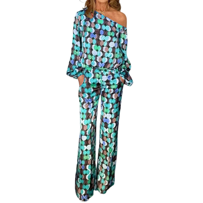digital print long sleeve two-piece suit, view 2 - MRSLM