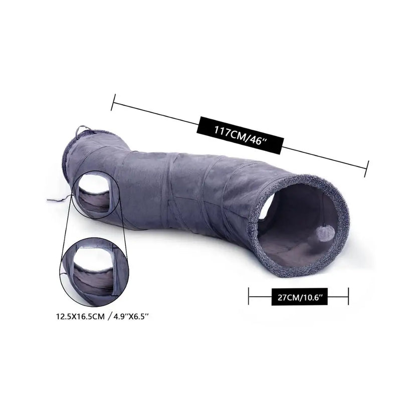 foldable cat play tunnel, view 2 - MRSLM