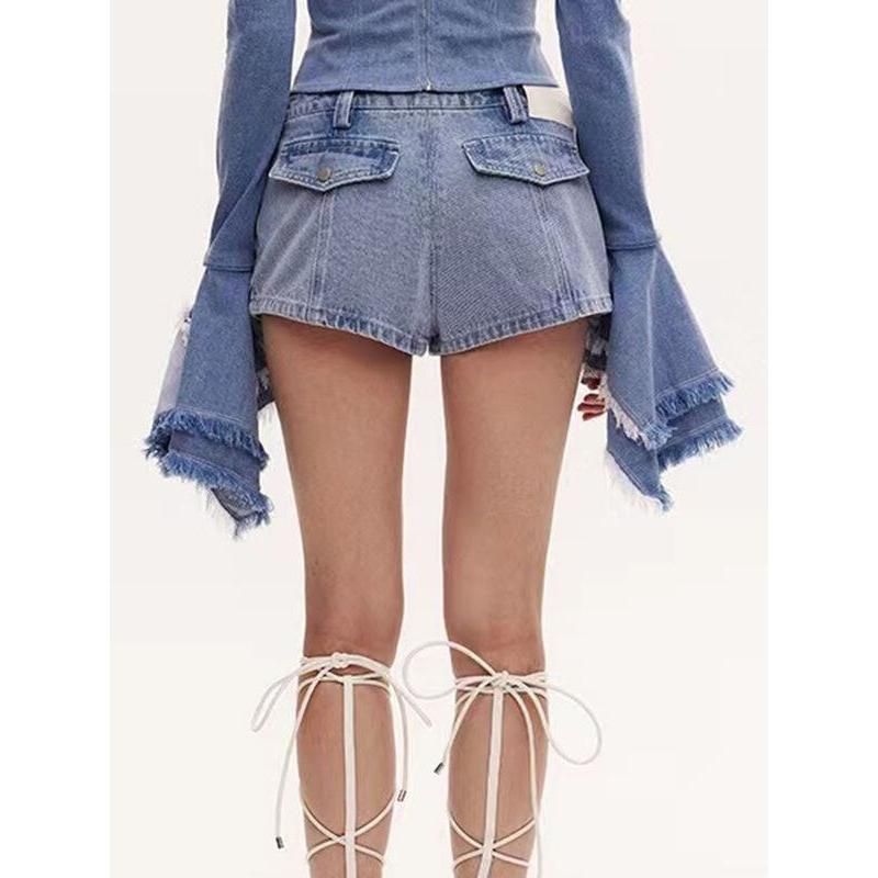 Low waist denim shorts, view 5 - MRSLM