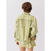 green denim bomber jacket, view 4 - MRSLM