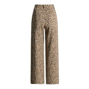 high waist patchwork leopard denim trousers, view 7 - MRSLM