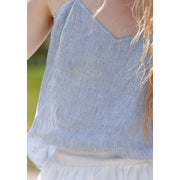 striped linen cami top, view 4 - MRSLM
