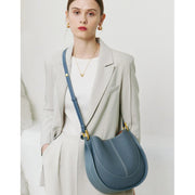 genuine leather hobo shoulder tote bag, view 7 - MRSLM