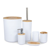 6-piece bamboo bathroom accessories set, view 8 - MRSLM