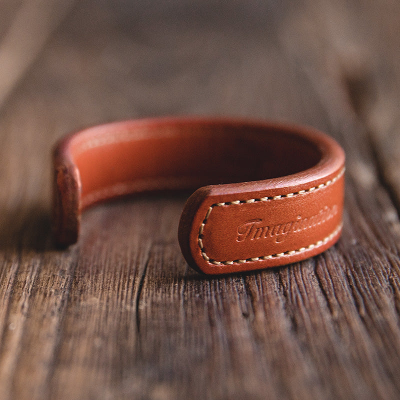 leather thunderbird cuff bracelet, view 2 - MRSLM