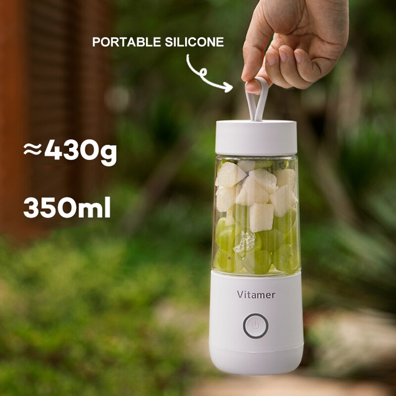 350ml Portable Blender Juicer Electric USB Rechargeable Mixer Smoothie Slushy Cup Fresh Juice Blender Bottle USB Charging Kitchen Gadgets