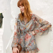retro floral chiffon jumpsuit - MRSLM