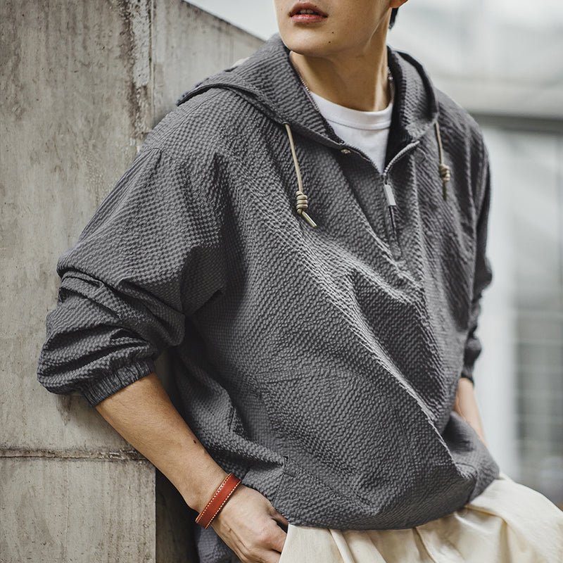 men's casual hooded pullover jacket, view 3 - MRSLM