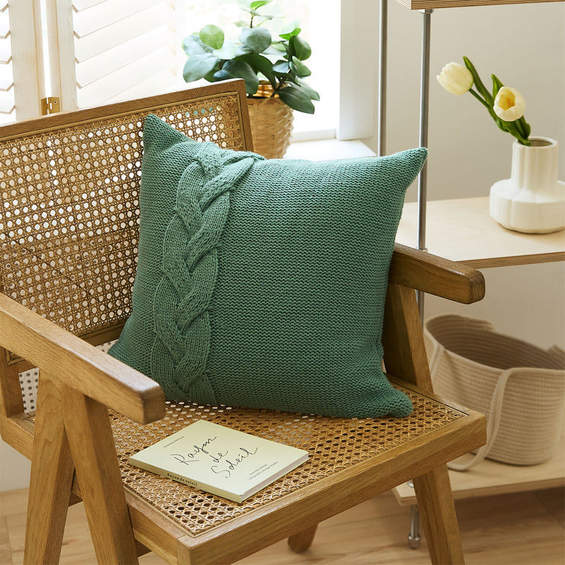 nordic twist knitted pillow case, view 6 - MRSLM