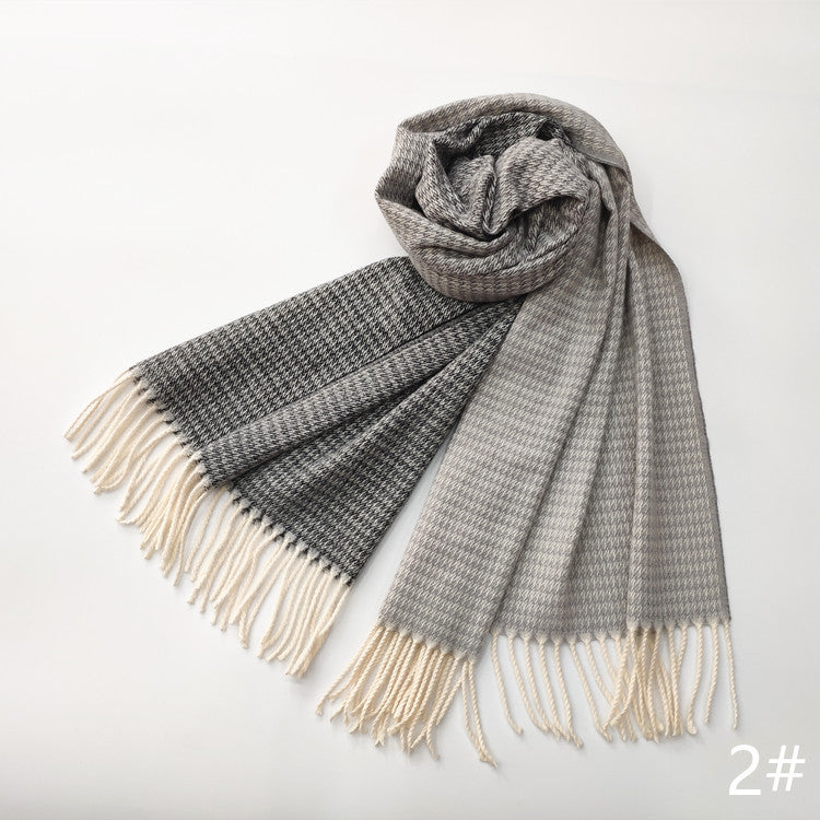 Tie-dye faux cashmere tassel scarf, view 12 - MRSLM