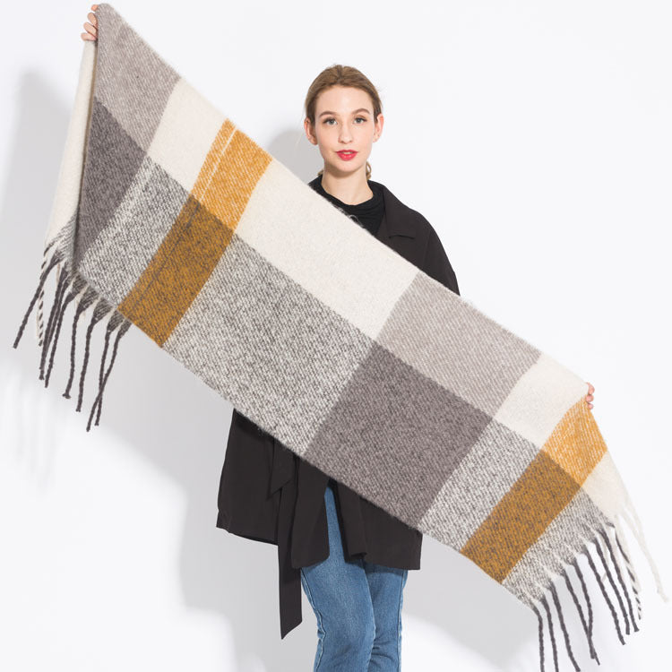 check fringed scarf, view 4 - MRSLM