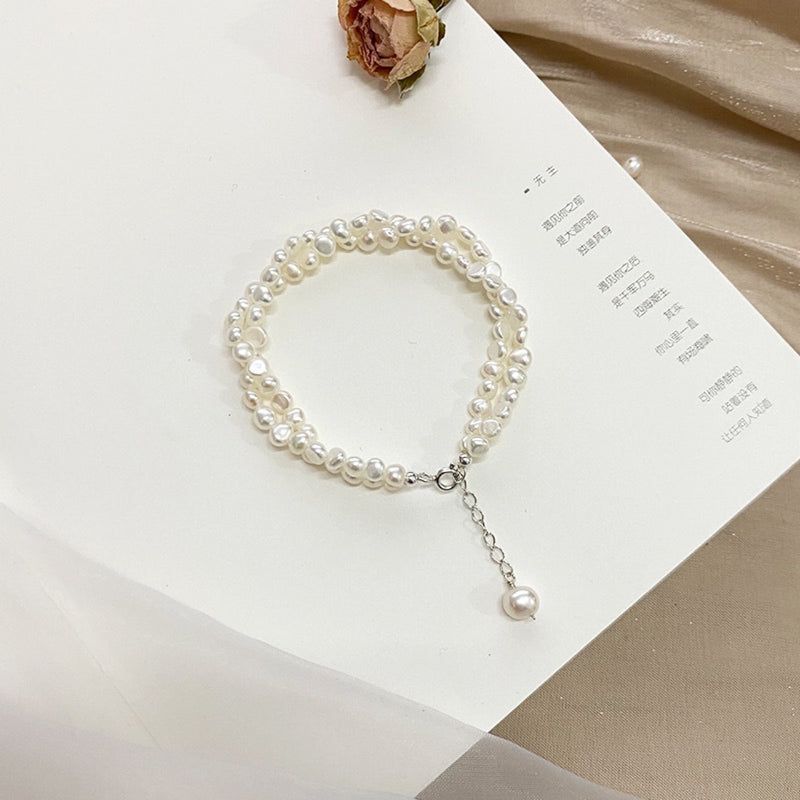 natural baroque freshwater pearl bracelet, view 5 - MRSLM