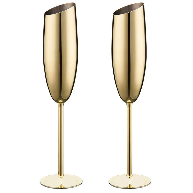 stainless steel champagne glass set, view 4 - MRSLM