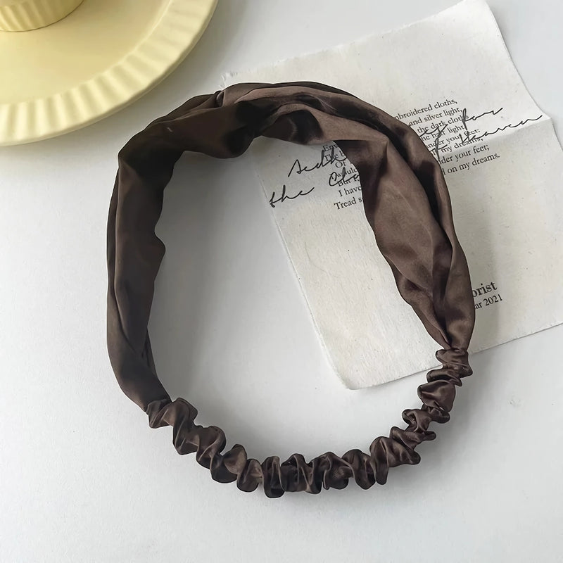 satin cross top knot headband, view 3 - MRSLM