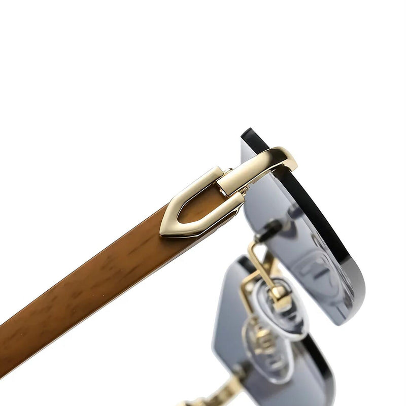 rimless wooden sunglasses, view 15 - MRSLM