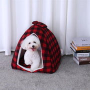 cozy plaid pet tent bed - MRSLM
