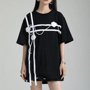 black and white floral half-sleeve T-shirt - MRSLM