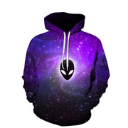 starry sky print hooded sweater, view 2 - MRSLM