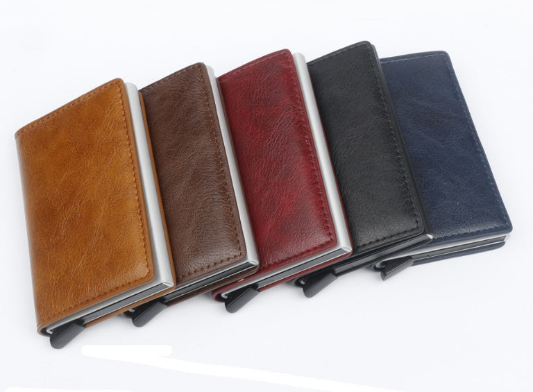 pop-up leather card holder, view 4 - MRSLM