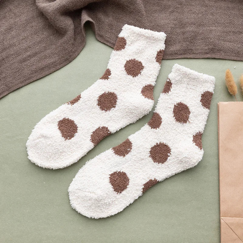 Candy color fluffy dot socks for women - MRSLM
