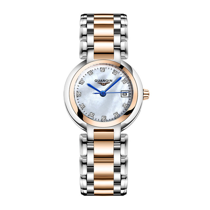 High-end ladies compact steel band watch