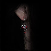 asymmetric zircon heart earrings, view 4 - MRSLM