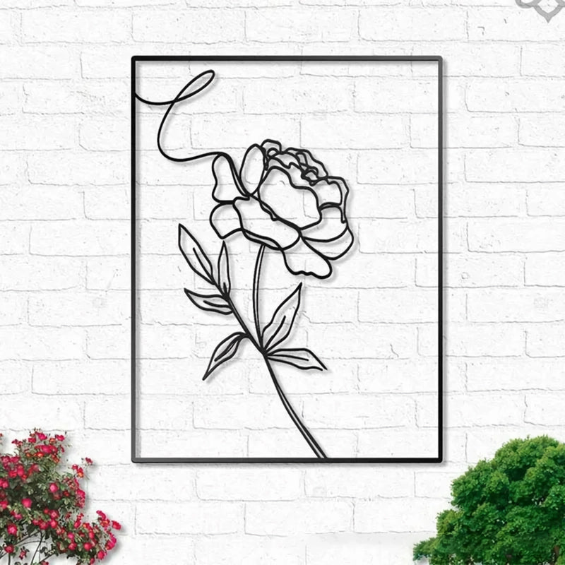 minimalist rose iron wall decor, view 6 - MRSLM