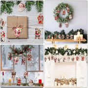 45-piece wooden Santa Christmas ornament set, view 2 - MRSLM