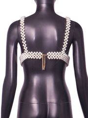 white pearl bandeau sling vest, view 5 - MRSLM