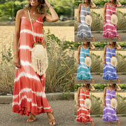 Women's printed striped maxi dress - MRSLM