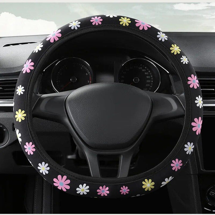 Floral Print 38CM Anti-Slip Steering Wheel Cover