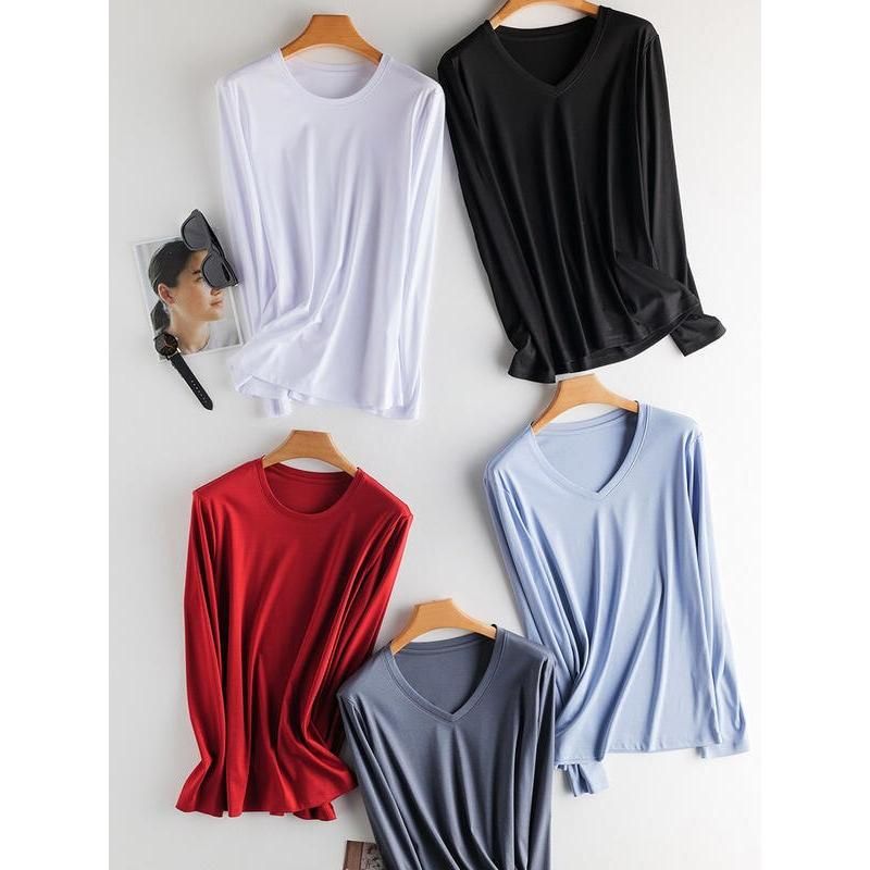 Classic long sleeve V-neck tee, view 7 - MRSLM